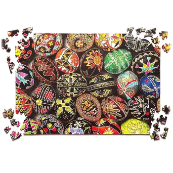 Деревʼяний пазл UkrainianPuzzles Мистецтво писанкарства Віри Манько для дозвілля, дітей та дорослих (590633)