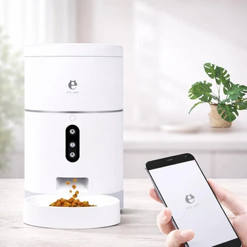 Автоматична Wi-Fi годівниця для собак та котів Els Pet (білий, 4л)