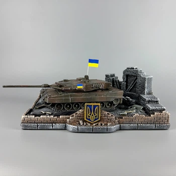 Штоф сувенірний ручної роботи з деталізованим танком "Leopard 2A6" (без посуду) | Підставка для стопок та пляшки PA_1168