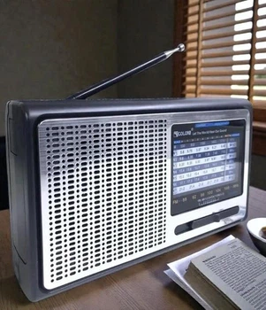 Радіоприймач Golon акумуляторний, радіо на батарейках або від мережі FM AM SW1 SW2 6 Вт чорний (O6O3)