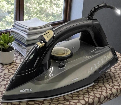Утюг ROTEX RIC-C Ultra Glide с керамическим покрытием 2400 Вт с вертикальным отпариванием черный (O4)