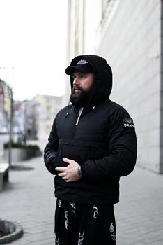 Анорак утеплений з патчем DRAPP M Чорний (48-006)