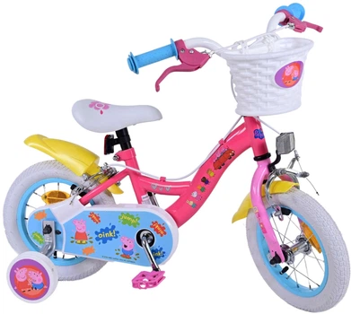 Rower dziecięcy Volare Peppa Pig 12" z koszykiem Różowy (8715347212086)