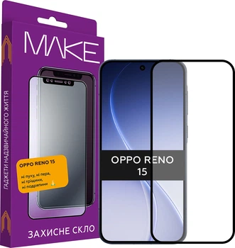 Защитное стекло для смартфона Oppo Reno15 MAKE Black (MGF-OR15)