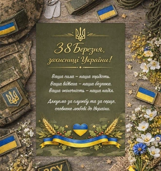 Открытка на 8 марта для защитниц Украины "Защитницы Украины", с ламинацией, 10х15 см.