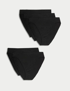 Набір жіночих трусиків з модалу Marks&Spencer High waisted High legs 16(44) 5 шт black 0208