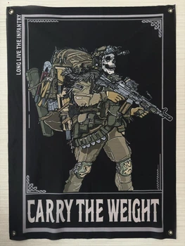 Флаг Carry the Web Long Live the Infantry на люверсах