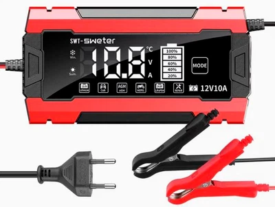 Импульсное интеллектуальное зарядное устройство для аккумулятора SWT-Sweter 12V 10A (AGM, GEL, LiFePO4, Lithium, Moto) (SWT-3830)