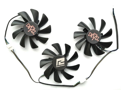 Вентилятор для видеокарты PowerColor RX 5700 XT Red Devil FirstD FD8015U12D (T129215SU FD8015U12S T129215BU GA91S2H) комплект 3 шт (№395)