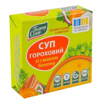 Суп брикет гороховий з беконом "Тьотя Соня" 160 г