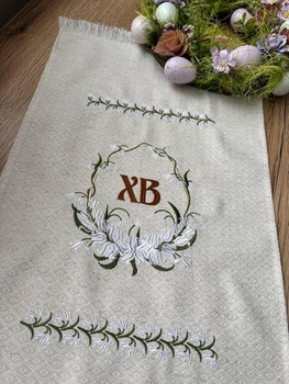 Рушник великодній з вишивкою vishivano4ka 03 35*60 бежевий