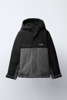 Куртка для мальчика Zara 140 размер черная/серая 5644666800
