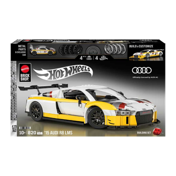 Конструктор Hot Wheels Mattel Brick Shop Hot Wheels ‘15 Audi R8 Lms 820 Деталей JFT18 White