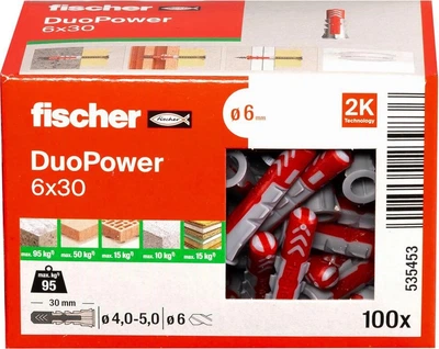 Kołek rozporowy Fischer DuoPower 6 x 30 mm 100 szt. 535453 (4048962239836)