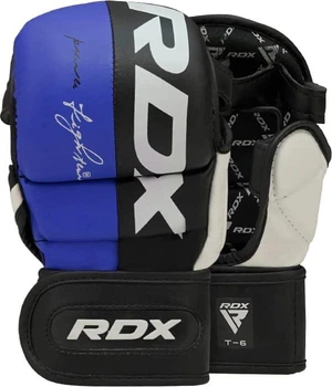 Тренировочные перчатки RDX GRAPPLING GLOVES REX T6 PLUS черный, синий, белый Уни L