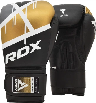 Боксерские перчатки RDX BOXING GLOVES BGR-F7 черный, золотой Уни 12 унций