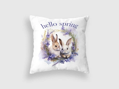 Подушка " hello spring! кролики"