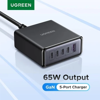 Зарядное устройство 5-дюймовое 1 Ugreen X767 65W 5 Port GaN Desktop Fast Charger PPS QC4.0 PD3.0