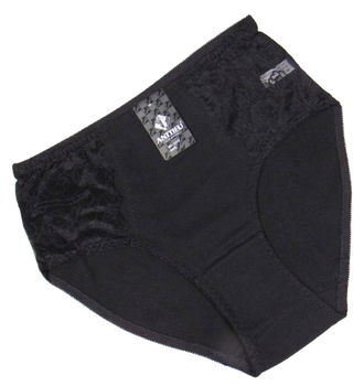 Високі трусики з мереживом рубчик 2XL чорні Anttifu 3117
