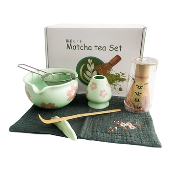 Набір Mavanto 5645 Light Green для приготування чаю матчу 7 предметів