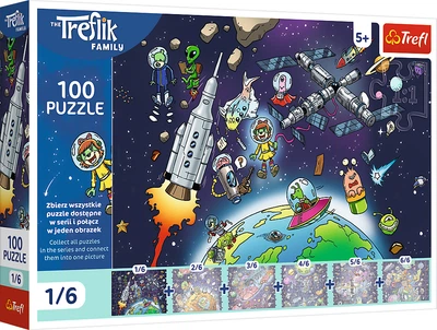 Puzzle Trefl The Treflik Family Układ słoneczny - Treflinka w kosmosie 1/6 100 elementów 16541 (5900511165418)