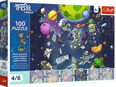 Пазл Trefl The Treflik Family Робобот у космосі 4/6 100 елементів 16544 (5900511165449)