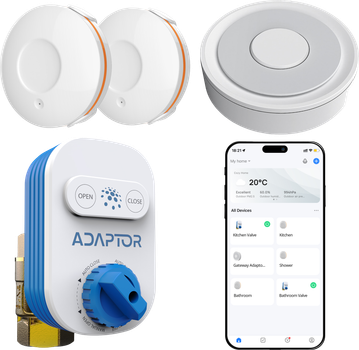 Комплект захисту від протікання Adaptor AKIT-2 (клапан 3/4" + шлюз + 2 датчикa витоку), 615302608