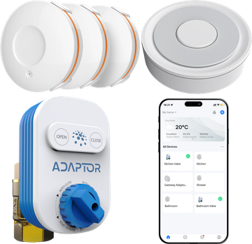 Комплект захисту від протікання Adaptor AKIT-3 (клапан 3/4" + шлюз + 3 датчикa витоку), 615302609