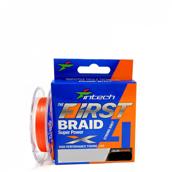 Шнур плетений Intech First Braid X4 Orange 100m (0.3 (6lb/2.72kg)) FS0641985