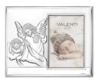 Посріблена фоторамка “Ангел над дитиною" 25х20см Valenti (51087.3)