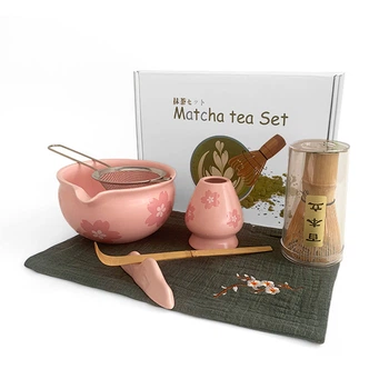 Набор Mavanto 5645 Pink для приготовления чая матча 7 предметов