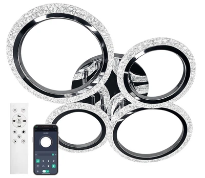 Люстра светодиодная потолочная LUMINARIA EUROPA 60W 4R CHROME/ICE с пультом ДУ для кухни, спальни, гостиной