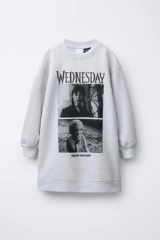Флісова сукня світшот wednesday © Zara 0208/711 140см Сіра (00208711812140)