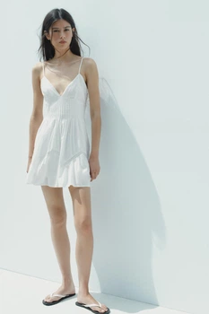 Коротка сукня з вишивкою Zara 0881/399 L Біла (00881399250L)