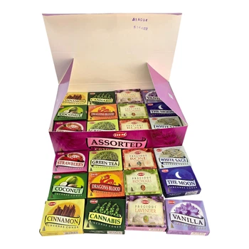 Набор пыльцевых благовоний арома-конусы - Assorted Perfumed Incense №2, Масала HEM (Конусы в ассортименте, 480 шт.)