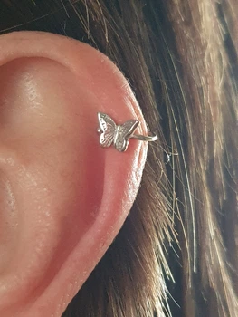 Серебряная серьга-каффа на хеликс. 9132479Р