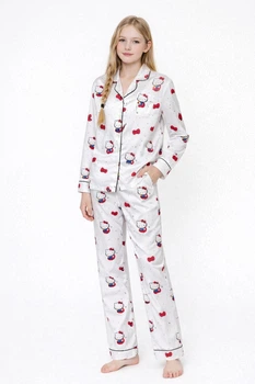 Підліткова піжама для дівчинки Hello Kitty 152–158 см 10–13 років, біла (10817)