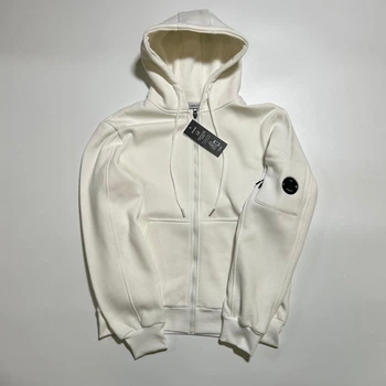 Кофта CP Company білого кольору, з лінзою на рукаві, розмір M