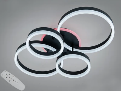 Люстра Diasha Rings черная LED 4 кольца диммер (арт. 2542WH LED 3color dimmer)
