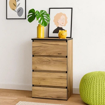 Комод 4Ш Brukline Mebel Service Дуб крафт золотий 40х35х74 см