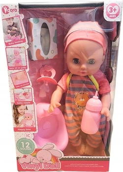 Lalka bobas Anek Vinyl Doll mówiąca z akcesoriami 30 cm SN999 (5905375849993)
