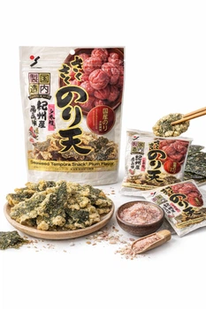 Хрусткі снеки темпура з морських водоростей Yamaei Crunchy Nori Ten Chips Plum 70 грам
