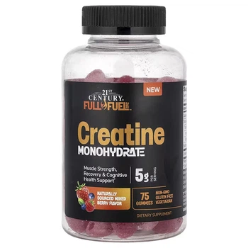 Креатин моногидрат 21st Century Full Fuel 365 Creatine Monohydrate Gummies 75 жевательных таблеток, Mixed Berry