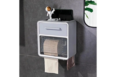 Навесной держатель для туалетной бумаги Toilet Paper Holder WHITE 23х15х24 см, с полкой и отделениями для салфеток