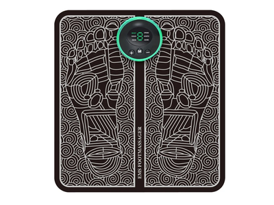 Вибрационный коврик массажер для ног и ступней EMS Foot Mat 31,6*28,8*0,04 см автоматический, 6 режимов, работы, нейлоновый