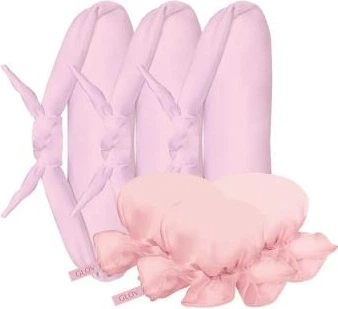 Zestaw do stylizacji włosów Glov Overnight Blowout Wałki na zimno 3 szt + Czepki satynowe Rożowe 3 szt (5907440746442)