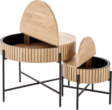 Zestaw stolików kawowych Halmar Dante Naturalny-czarny (5905248135369)