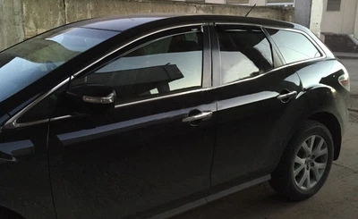 Дефлекторы окон ветровики MAZDA CX-9 07-16 с хром молдингом HIC Мазда ЦХ-9 АМ0001941