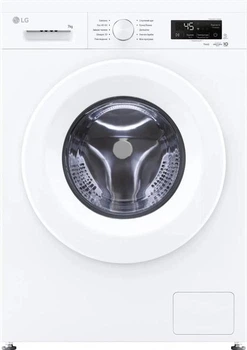 Стиральная машина LG серии 6 Motion™ Steam™ F2Y2HS3WE, фронтальная, узкая, 44 см, 7 кг, 1200, класс F/A/B, 10 программ, инверторный, WiFi, дисплей, белый