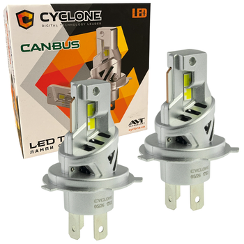 Лампа светодиодная для фар Cyclone Type-51 LED H4 6000K 8000 LM 35W CAN BUS 2шт комплект